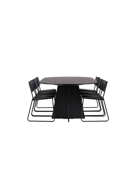 Matgrupp Bootcut med Kenth matstolar, 230 × 115 cm