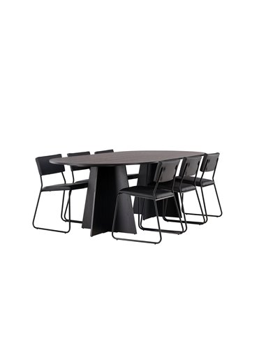 Matgrupp Bootcut med Kenth matstolar, 230 × 115 cm