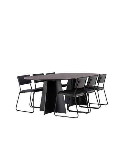 Matgrupp Bootcut med Kenth matstolar, 230 × 115 cm
