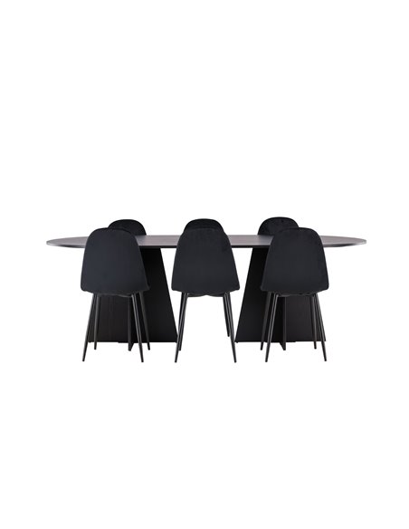 Matgrupp Bootcut med Polar matstolar, 230 × 115 cm