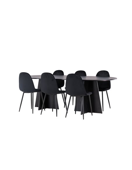 Matgrupp Bootcut med Polar matstolar, 230 × 115 cm