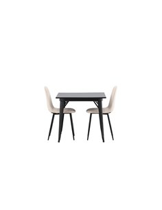 Matgrupp Tempe med Polar matstolar, 80 × 80 cm