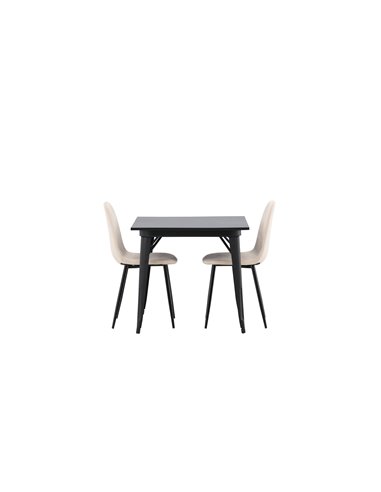 Matgrupp Tempe med Polar matstolar, 80 × 80 cm