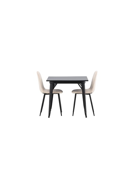 Matgrupp Tempe med Polar matstolar, 80 × 80 cm