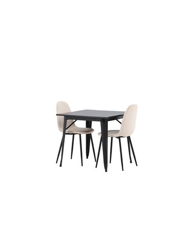Matgrupp Tempe med Polar matstolar, 80 × 80 cm