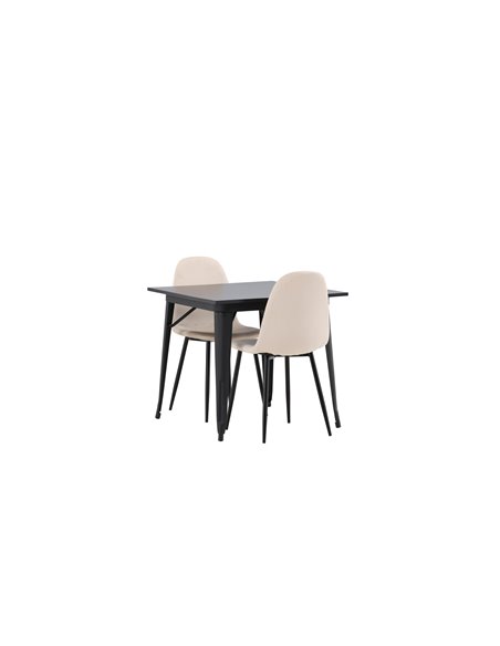 Matgrupp Tempe med Polar matstolar, 80 × 80 cm