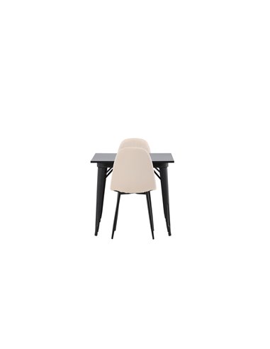Matgrupp Tempe med Polar matstolar, 80 × 80 cm
