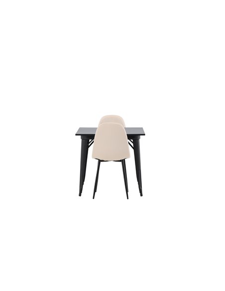 Matgrupp Tempe med Polar matstolar, 80 × 80 cm
