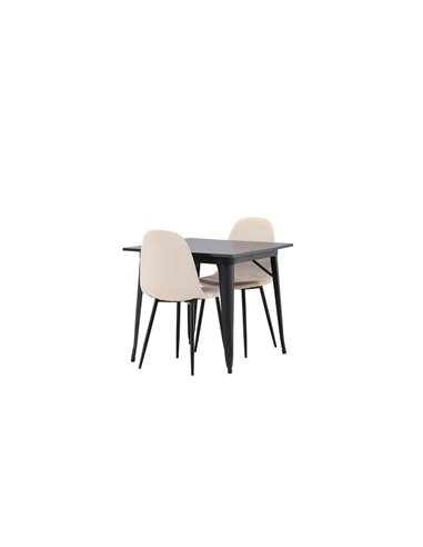 Matgrupp Tempe med Polar matstolar, 80 × 80 cm