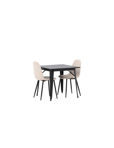 Matgrupp Tempe med Polar matstolar, 80 × 80 cm