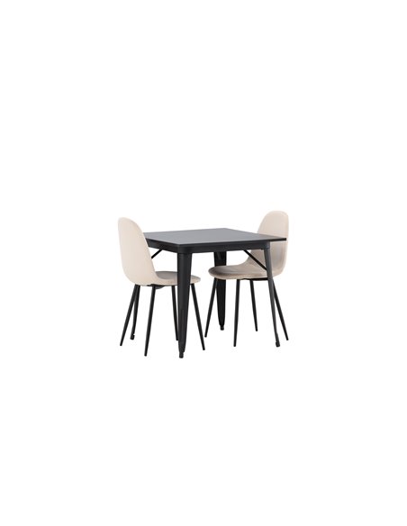 Matgrupp Tempe med Polar matstolar, 80 × 80 cm