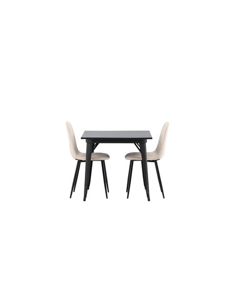 Matgrupp Tempe med Polar matstolar, 80 × 80 cm