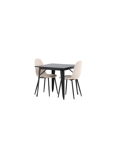 Matgrupp Tempe med Polar matstolar, 80 × 80 cm
