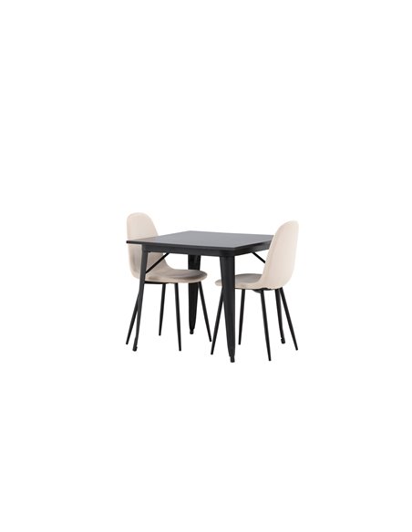 Matgrupp Tempe med Polar matstolar, 80 × 80 cm