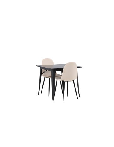 Matgrupp Tempe med Polar matstolar, 80 × 80 cm