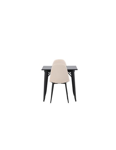 Matgrupp Tempe med Polar matstolar, 80 × 80 cm