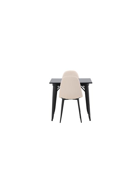 Matgrupp Tempe med Polar matstolar, 80 × 80 cm