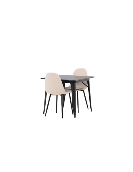 Matgrupp Tempe med Polar matstolar, 80 × 80 cm