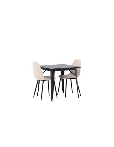 Matgrupp Tempe med Polar matstolar, 80 × 80 cm