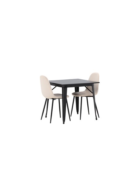 Matgrupp Tempe med Polar matstolar, 80 × 80 cm