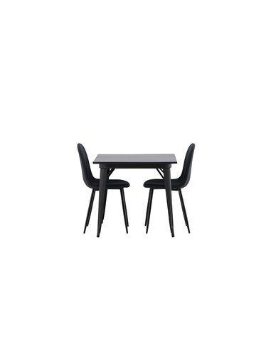 Matgrupp Tempe med Polar matstolar, 80 × 80 cm