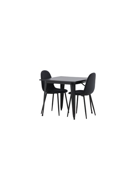 Matgrupp Tempe med Polar matstolar, 80 × 80 cm