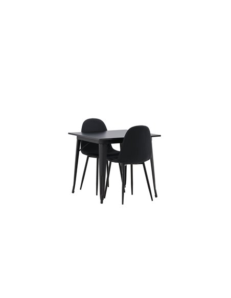 Matgrupp Tempe med Polar matstolar, 80 × 80 cm