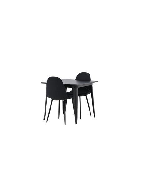 Matgrupp Tempe med Polar matstolar, 80 × 80 cm