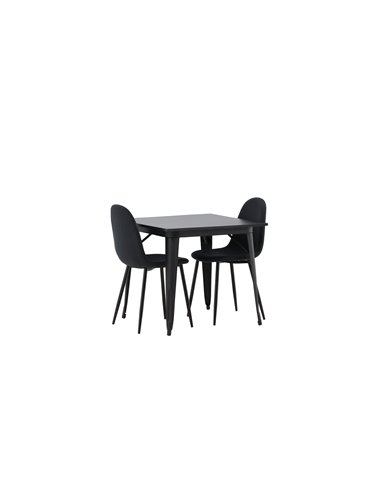Matgrupp Tempe med Polar matstolar, 80 × 80 cm