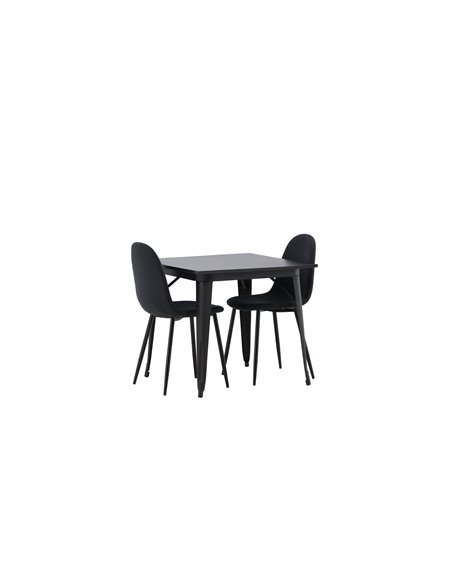 Matgrupp Tempe med Polar matstolar, 80 × 80 cm