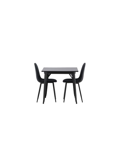 Matgrupp Tempe med Polar matstolar, 80 × 80 cm