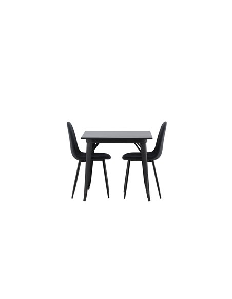 Matgrupp Tempe med Polar matstolar, 80 × 80 cm