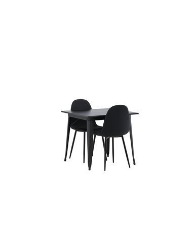 Matgrupp Tempe med Polar matstolar, 80 × 80 cm
