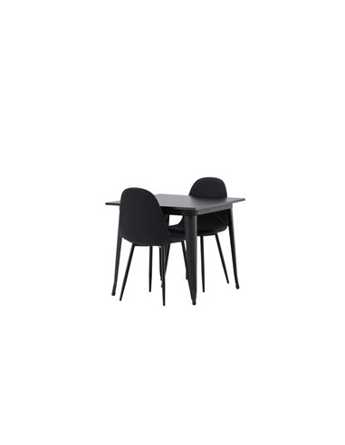 Matgrupp Tempe med Polar matstolar, 80 × 80 cm