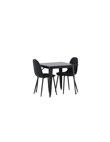 Matgrupp Tempe med Polar matstolar, 80 × 80 cm