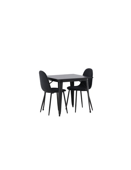 Matgrupp Tempe med Polar matstolar, 80 × 80 cm