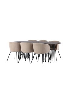 Matgrupp Stone med Berit matstolar, 220 × 100 cm 2