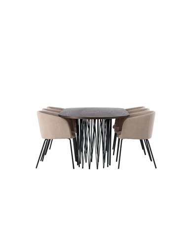 Matgrupp Stone med Berit matstolar, 220 × 100 cm