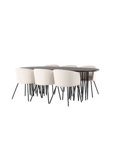 Matgrupp Stone med Berit matstolar, 220 × 100 cm 2