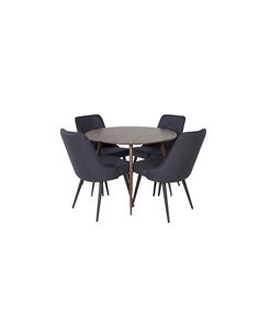 Matgrupp Plaza med Velvet Deluxe matstolar