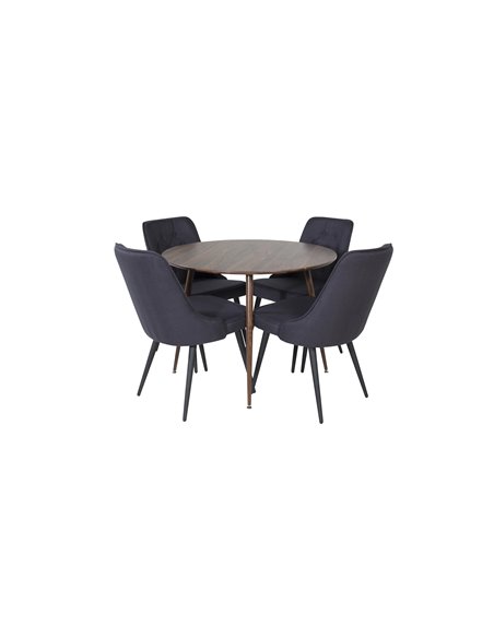 Matgrupp Plaza med Velvet Deluxe matstolar