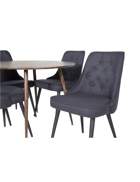 Matgrupp Plaza med Velvet Deluxe matstolar