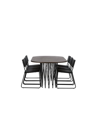 Matgrupp Stone med Kenth matstolar, 220 × 100 cm