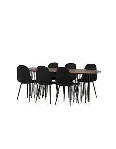 Matgrupp Stone med Polar matstolar, 220 × 100 cm 2