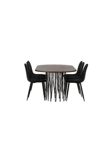 Matgrupp Stone med Polar matstolar, 220 × 100 cm