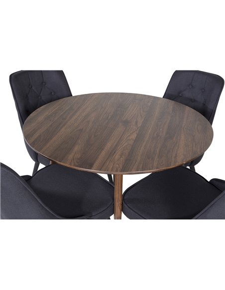 Matgrupp Plaza med Velvet Deluxe matstolar