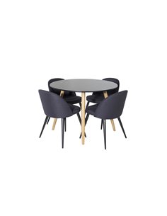 Matgrupp Plaza med Velvet matstolar