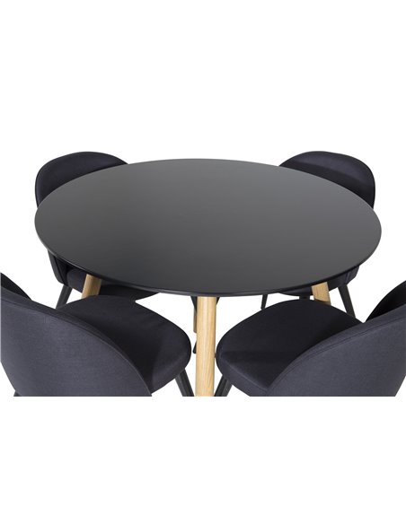 Matgrupp Plaza med Velvet matstolar