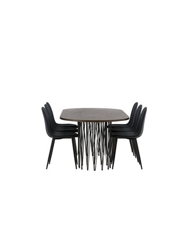 Matgrupp Stone med Polar matstolar, 220 × 100 cm