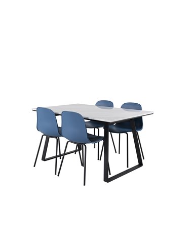 Matgrupp Estelle med Arctic matstolar, 140 × 90 cm